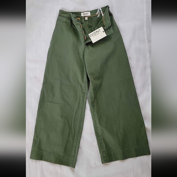 NWT! EVIDNT Los Angeles Trendy Wide Leg Women's Green Festival Pant Size 25 - Picture 9 of 11